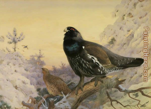 Winter in the Glen painting - Archibald Thorburn Winter in the Glen art painting